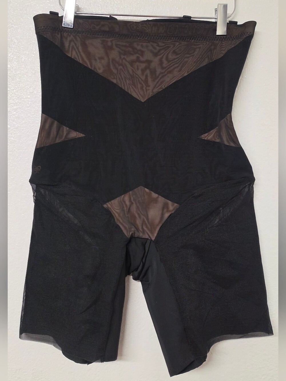 Honeylove Black High-Waist Shaping Bodysuit with Mesh Thigh Panels - Picture 2 of 8
